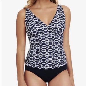 Swim Solutions Indigo Cloud Ruched one piece